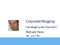Internal social media: Can blogging save the world?