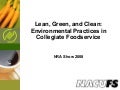 Lean, Green, and Clean: Environmental Practices in Collegiate Foodservice