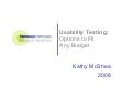 Usability Testing Options