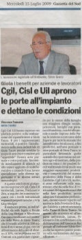 Gazzetta del Sud del 15/07/2009
