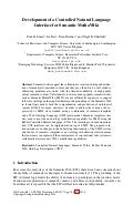Development of a Controlled Natural Language Interface for Semantic MediaWiki
