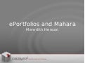 ePortfolios and Mahara