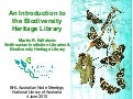 An Introduction to the Biodiversity Heritage Library