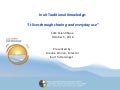 Cafe Scientifique: Inuit Traditional Knowledge:   “It lives through sharing and everyday use”