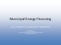 Municipal Energy Financing (PACE)