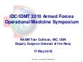 2010 Armed Forces Operational Medicine Symposium