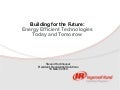 Building for the Future: Energy Efficient Technologies Today and Tomorrow, Steven Hochhauser, Ingersoll Rand