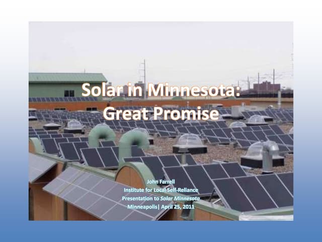 Solar in Minnesota: Great Potential