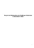 déclaration politique générale