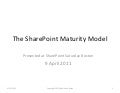 The SharePoint Maturity Model - as presented 9 April 2011 at SharePoint Saturday Boston