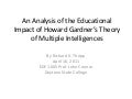 An Analysis of the Educational Impact of Howard Gardner’s Theory of Multiple Intelligences