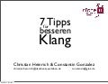 7 Tipps für besseren Klang