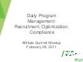 Daily Program Management: Recruitment, Optimization, Compliance