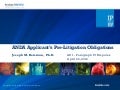 ANDA Applicant’s Pre-Litigation Obligations