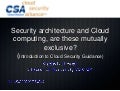 Cloud security and security architecture
