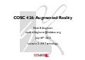 426 lecture2: AR Technology