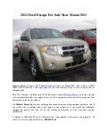 2012 Ford Escape For Sale Near Macon MO