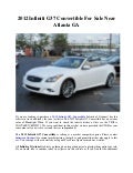 2012 Infiniti G37 Convertible For Sale Near Atlanta GA