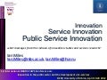 Innovation - Service innovation - Public Services Innovation