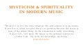 Mysticism & Spirituality In Modern Music