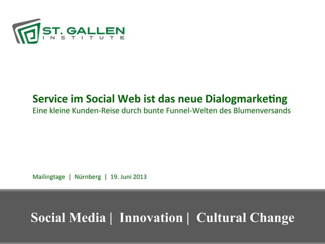 Service im Social Web ist das neue Dialogmarketing: Meine kleine Blumenreise.