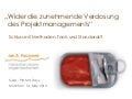 Wider die zunehmende Verdosung des Projektmanagements