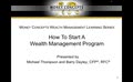 How to Start a Wealth Management Program (Recorded Webinar)