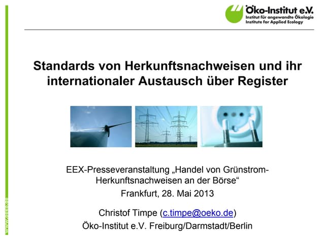 Standards von Herkunftsnachweisen und ihr internationaler Austausch über Register