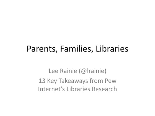 Libraries, Children, and Families