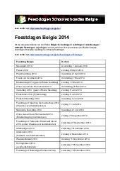 Feestdagen 2014 Belgie – Ontdek de exacte datums