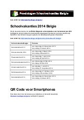 Schoolvakanties 2014 Belgie - Ontdek de exacte datums
