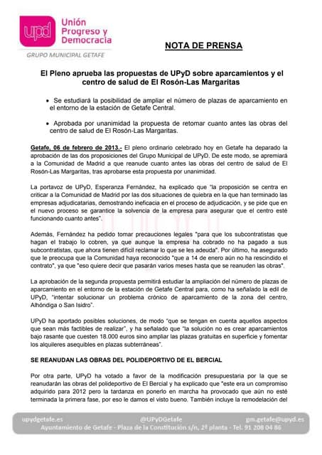 NP Pleno ordinario de febrero de 2013