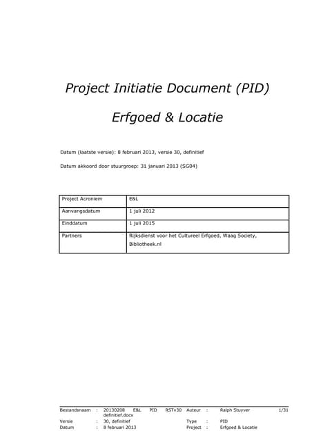 Project Initiatie Document (PID) Er...