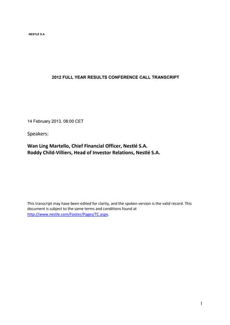 2013 02 14   fyr 2012 conf call transcript