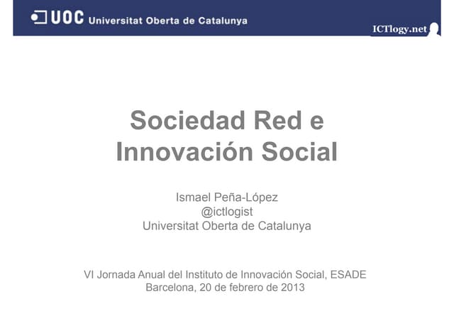 Sociedad Red e Innovación Social