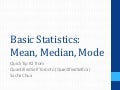 Mean, Median, and Mode (Quantified Self Quick Tip)