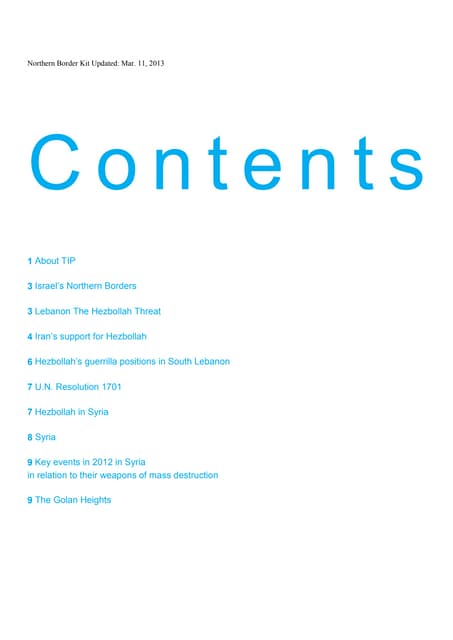 Israel’s Northern Border