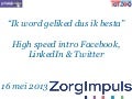 Workshop sociale media voor beginners in de eerste lijn