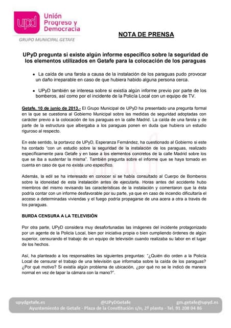 NP Seguridad de los paraguas de la calle Madrid