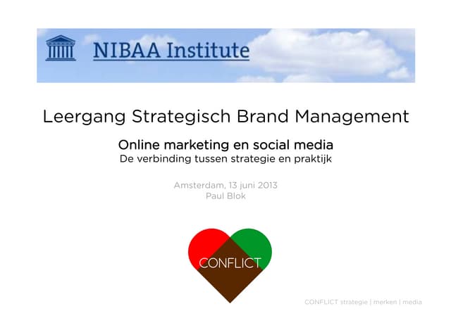 NIBAA Leergang Strategisch Brandmanagement - online marketing en social media