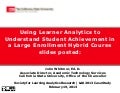 Using Learning Analytics to Understand Student Achievement
