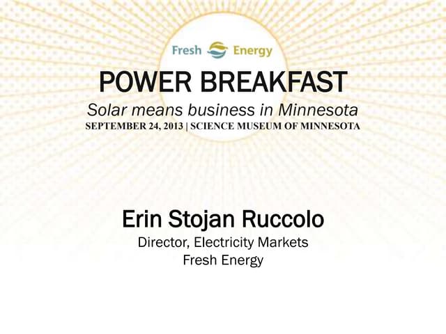 Fresh Energy's 2013 Power Breakfast...