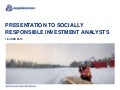 Presentation to socially responsible investment analysts 2012