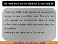 Fix Flash Error 2048 in Windows 7, Vista and XP