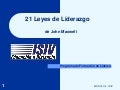 21 Leyes de Liderazgo - Liderazgo