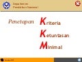 Penetapan Kriteria Ketuntasan Minimal