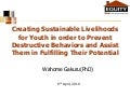 AMERMS Workshop 22: Sustainable Livelihoods for Youth (PPT by Wahome Gakuru)