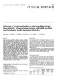 Influence of insulin antibodies on pharmacokinetics and bioavailability of recombinant human and highly purified beef insulins in insulin dependent diabetics