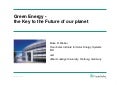 Green energy, the key to the future of our planet