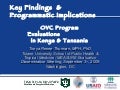 Key Findings and Programmatic Implications: OVC Program Evaluations in Kenya and Tanzania